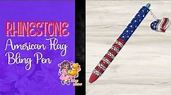Rhinestone American Flag Pen