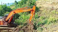 Hitachi Zaxis 210 MF Excavator Clears Oil Palm Land in Mountain Plantation
