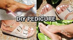 How To: DIY PEDICURE + WHITE NAILS (Soft Feet) 2018