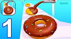 Donut Stack: Donut Maker Games - Gameplay Walkthrough Part 1 Level 1-5 (iOS, Android)