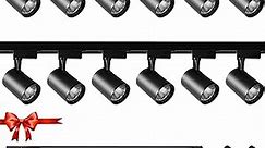 12-Lights LED Track Lighting Heads, 20W Track Lighting Compelete Kit 6000K Cool White Adjustable Angle Track Lighting Fixture with Extra 13ft Track Rails for Exhibition Track Lighting