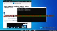 How to set Monitor Timeout using PowerCFG command line in Windows 11/10