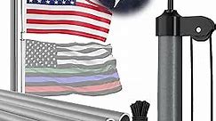 Heavy Duty 25 FT Flag Pole - 13 Gauge Extra Thick Aluminum Flagpole Kit with Embroidered Stars 3x5 American Flag for Outside House In Ground - 80MPH Wind Tested