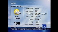 TWC - Allentown, PA Local Forecast From July 4 -11, 2010 Includes Triple Digits And Heat Advisory