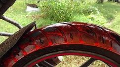 Highlighting bike tyres | Radium painted bike tyres| DIY