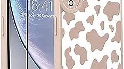 OOK Compatible with iPhone XR Case Cute Cow Print Fashion Slim Lightweight Camera Protective Soft Flexible TPU Rubber for iPhone XR with [Screen Protector]-Pink