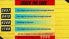 Crack the 4 Digit Code Puzzle with Answer-How to solve Crack the Code Puzzles?#crackthecode