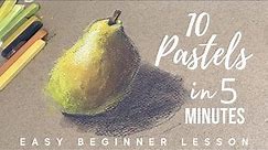 EASY Beginner Pastel Painting Tutorial - 10 Pastels in Only 5 Minutes!