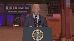 Biden stumbles over his words in Philadelphia 'Bidenomics' speech