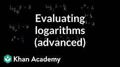 Fancier logarithm expressions | Logarithms | Algebra II | Khan Academy