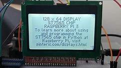 128x64 graphic LCD with ST7565 chip controlled by Raspberry Pi 3