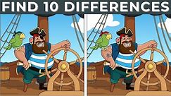 Find 10 Differences - Easy Level | Find Difference Between Two Cartoon Images