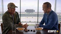 Brett Favre talks football with Peyton Manning, but Holmgren pranks, 'Something About Mary' come up, too
