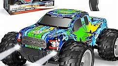 DOUBLE E Ford Raptor F150 Remote Control Car 20km/h 4WD RC Car with Rechargeable Battery Headlights High Speed Off Road Monster Trucks for Boys Girls Kids, Green