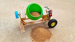 How to Make A Concrete Mixer | Amazing Mini Cement Mixer | DC motor Science Project