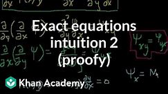 Exact equations intuition 2 (proofy) | First order differential equations | Khan Academy