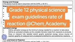 Exam guidelines grade 12 rate of reaction #SAMA28 #chemacademy #thohoyandoutiktok #freestate #northwest #johannesburg #hilbrow #hilbrow #pretoria #lavosier #Vhulahani #gundo #lionvee #nwu