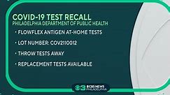 Philadelphia Health Department recalls at-home COVID-19 test