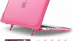 Batianda for New MacBook Pro 13 Case 2022 2020 Release (A2338 M1 M2/A2289/A2251), Heavy Duty Hard Shell with TPU Bumper Cover Kickstand Shockproof Function for MacBook Pro 13-inch Touch Bar, Rose