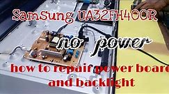 How to fix Samsung UA32FH4003R no power#ger tech ph#how how to repair no power samsung led tv.