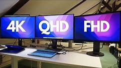 FHD vs QHD vs 4K - Monitor Resolution Comparison Between 1080p, 1440p & 2160p