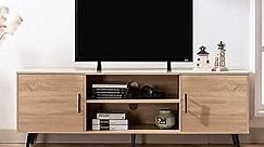 AUXSOUL 70 Inch Mid Century Modern TV Stand for 75 Inch TV, Wood TV Stand with Storage, Entertainment Center for Living Room Bedroom, TV Media Console, Oak