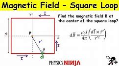 Magnetic Field from a Square Loop using Biot-Savart