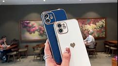 Teageo Compatible with iPhone 12 Case for Women Girl Cute Love-Heart Luxury Bling Plating Soft Back Cover Raised Full Camera Protection Bumper Silicone Shockproof Phone Case for iPhone 12, Cool Grey