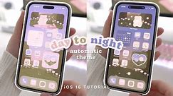 cozy day to night automatic iOS 16 theme 🍃💗 | focus mode tutorial, iphone 14 pro max