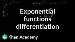 Exponential functions differentiation | Advanced derivatives | AP Calculus AB | Khan Academy
