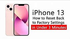 How to Reset iPhone 13 Back to Factory Settings | How to Turn Off Find My iPhone
