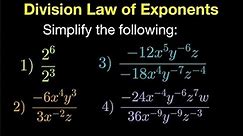 Division Law of Exponents