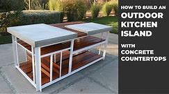 Building an Outdoor Kitchen Island with DIY Concrete Countertops