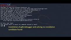 How to install gdb debugger on linux || Fix no installation candidate found || !discord