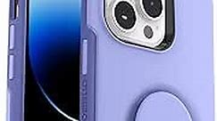 OtterBox iPhone 14 Pro (ONLY) Otter + Pop Symmetry Series Case - PERIWINK (Purple), integrated PopSockets PopGrip, slim, pocket-friendly, raised edges protect camera & screen