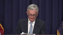 Federal Reserve Chair Jerome Powell holds a press briefing