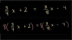 Equation with variables on both sides: fractions