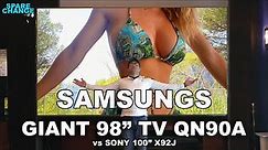 No Projector Needed! Samsung 98 QN90A 4K TV Setup & First Impressions vs Sony 100" x92j