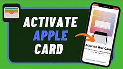 How to Activate Apple Card !