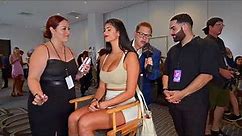 Tall Model Lucciana in makeup for Designer Michael Costello at Art Hearts Fashion Miami Swim Week