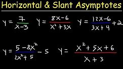 Horizontal Asymptotes and Slant Asymptotes of Rational Functions