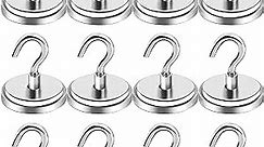 LOVIMAG 100LBS Heavy Duty Magnetic Hooks, Strong Neodymium Magnet Hooks for Home, Kitchen, Workplace, Office etc, Hold up to 100 Pounds - 12pack