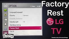 How to reset LG TV to factory settings, and do the First time installation (Non-Smart TV)