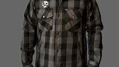 RESTOCK Heavy-Duty Charcoal & Black Embroidered Flannel