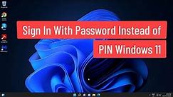 Sign In With Password Instead of PIN Windows 11