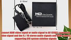 E-More? HDMI to HDMI CVBS L/R Scaler Converter With Zoom Function Supporting HDCP HDMI 1.3