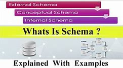 What Is Schema In Database | How To Define Schema | 3 Levels Of Schema Explained With Examples 2020