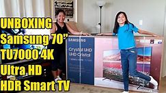 UNBOXING Samsung 70" TU7000 4K Ultra HD HDR Smart TV (UN70TU7000FXZC)