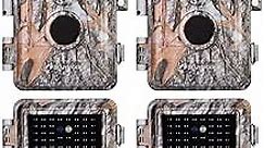 BLAZEVIDEO 4-Pack Game & Deer Trail Cameras 32MP 2304x1296P H.264 Video for Hunting Wildlife and Home Security No Glow Night Vision Time Lapse Motion Activated Waterproof & Password Protected