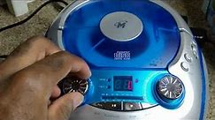 Memorex MP3226 Blue AM/FM Portable Stereo Radio Boombox Audio CD Tape Recorder
